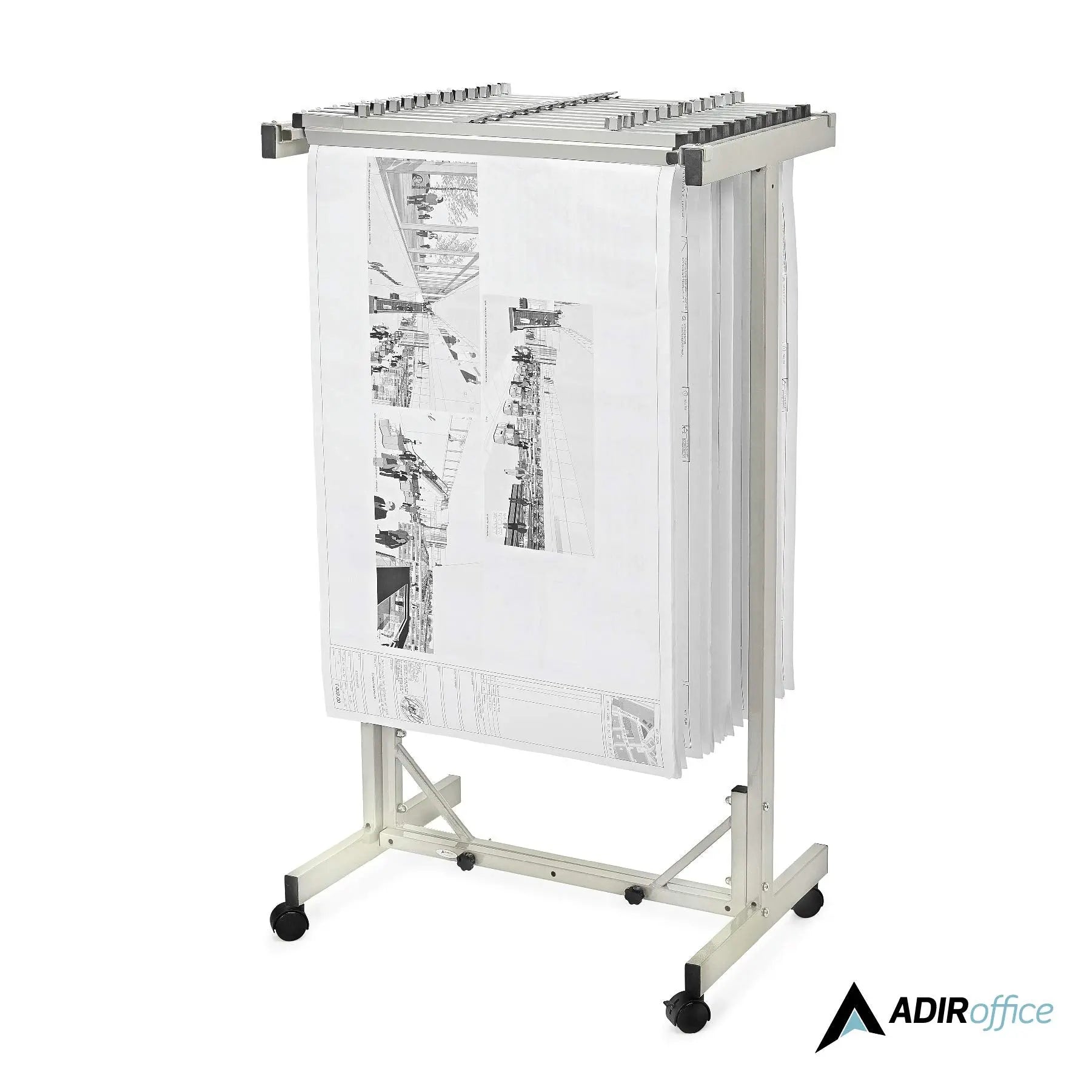 Open Box -  AdirOffice Gray Steel Blueprint Expandable Mobile Cabinet Vertical File Blueprint Stand AdirofficeBullseye Deals