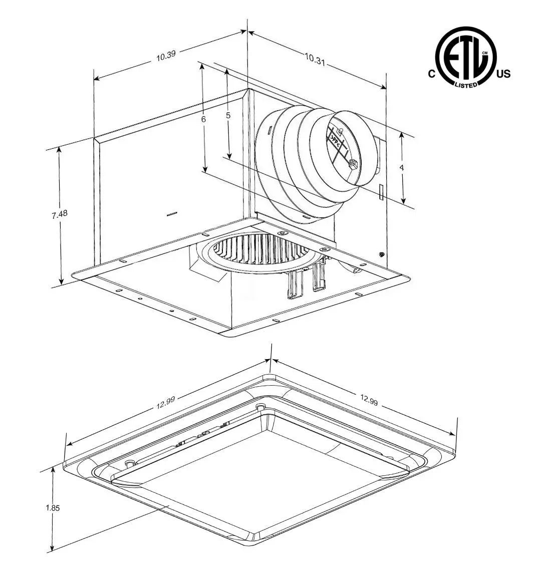 Open Box - Aero Pure ABF80L5W - Bath Fans Exhaust Fans AeroBullseye Deals