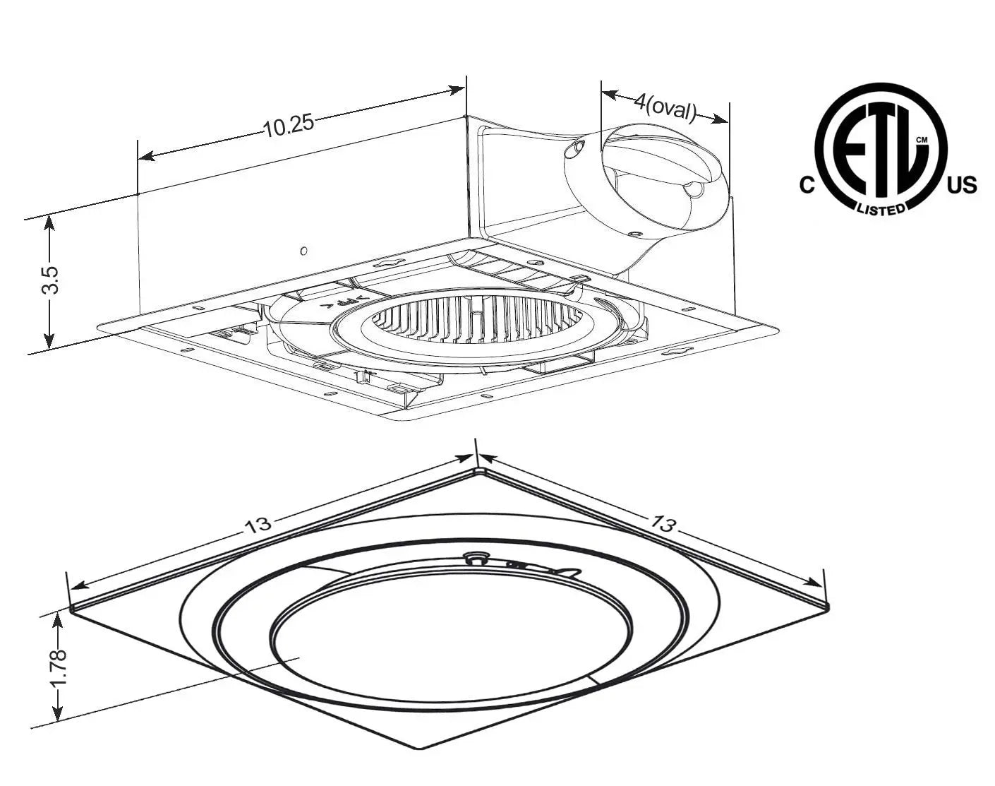 Open Box - Aero Pure ABFS0511DL6W - Bath Fans Exhaust Fans Aero PureBullseye Deals