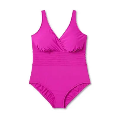 Open Box - Aqua Green Women's Deep V-Neck One Piece Swimsuit UPF 50 Tummy Control Aqua GreenBullseye Deals