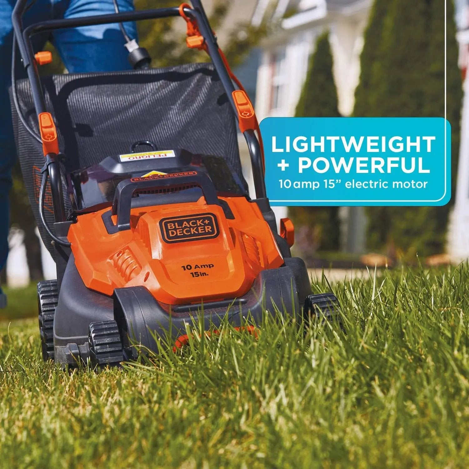 Open Box -  BLACK+DECKER 15 in. 10 Amp Corded Electric Walk Behind Push Mower Black DeckerBullseye Deals