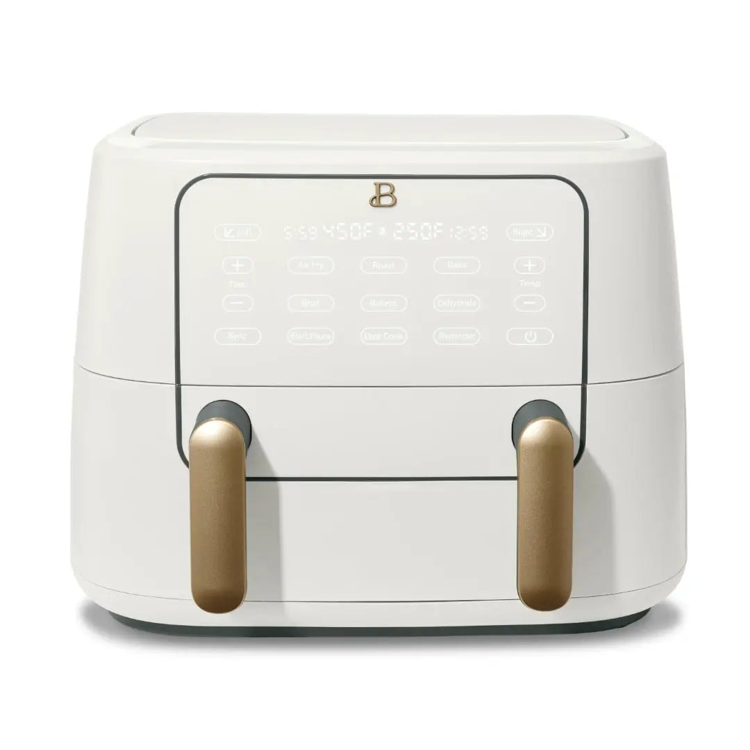 Open Box -  Beautiful 9 QT TriZone Air Fryer White Icing by Drew Barrymore BeautifulBullseye Deals