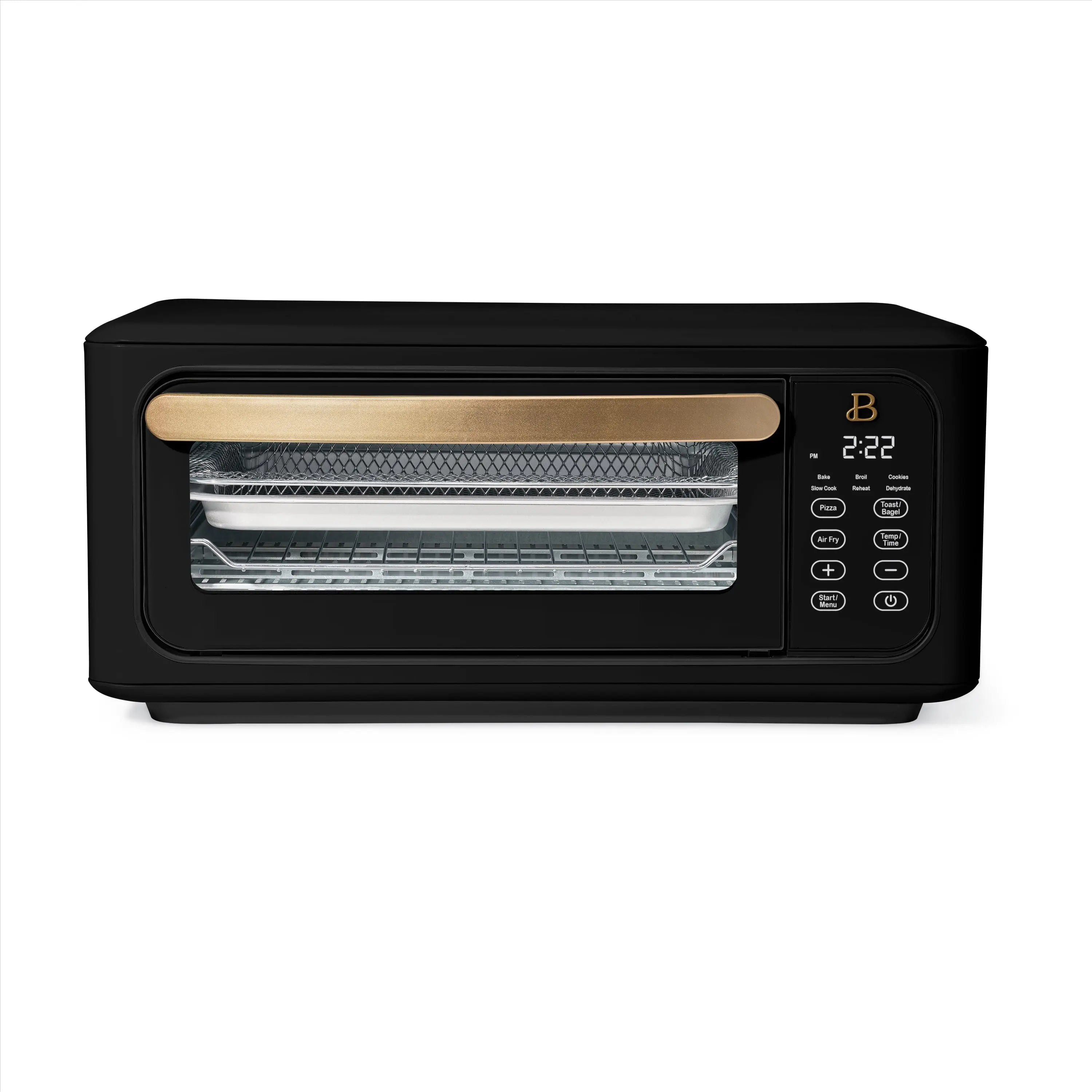 Open Box -  Beautiful Infrared Air Fry Toaster Oven 9-Slice 1800 W Black Sesame by Drew Barrymore BeautifulBullseye Deals