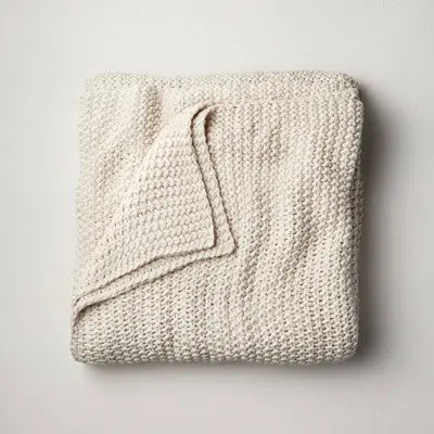 Open Box - Casaluna Chunky Knit Throw Bed Blanket 92x108 Midweight Sweater Knit CasalunaBullseye Deals