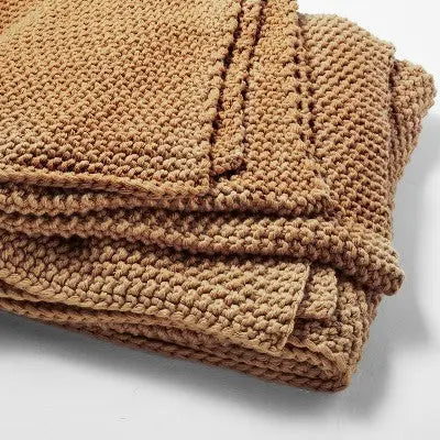 Open Box - Casaluna Chunky Knit Throw Bed Blanket 92x108 Midweight Sweater Knit CasalunaBullseye Deals