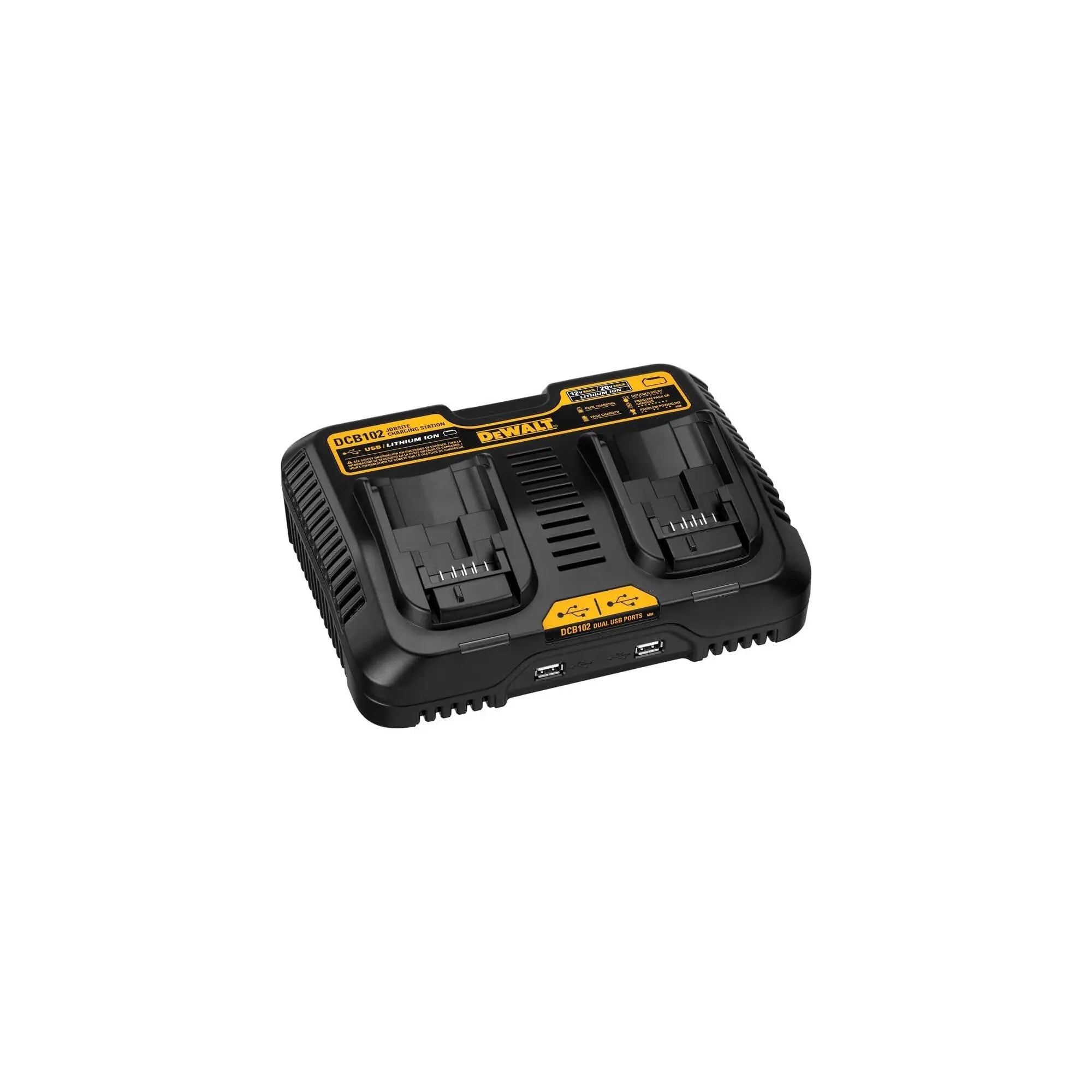 Open Box -  DEWALT 12-Volt - 20-Volt MAX Lithium-Ion Dual Port Jobsite Fast Charging Station DEWALTBullseye Deals
