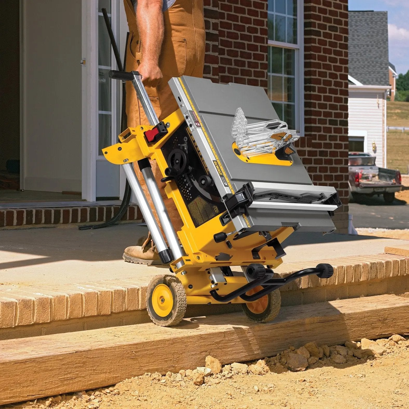 Open Box -  DEWALT 15-Amp Corded 10 in. Job Site Table Saw with Rolling Stand DEWALTBullseye Deals