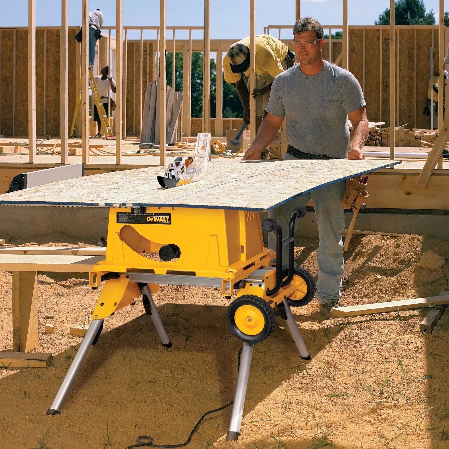 Open Box -  DEWALT 15-Amp Corded 10 in. Job Site Table Saw with Rolling Stand DEWALTBullseye Deals