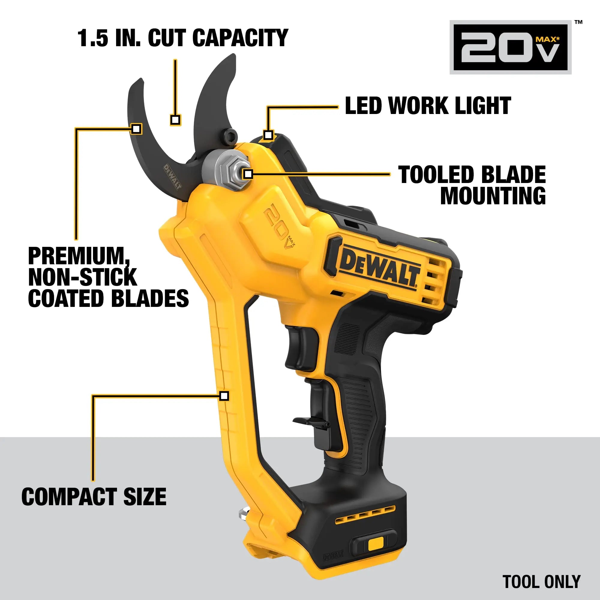 Open Box -  DEWALT 20-Volt MAX Cordless Pruner (Tool-Only) DEWALTBullseye Deals