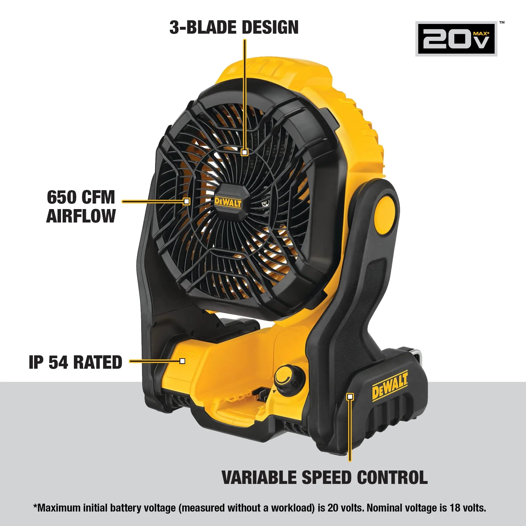 Open Box - DEWALT 20-Volt MAX Jobsite Fan DEWALT