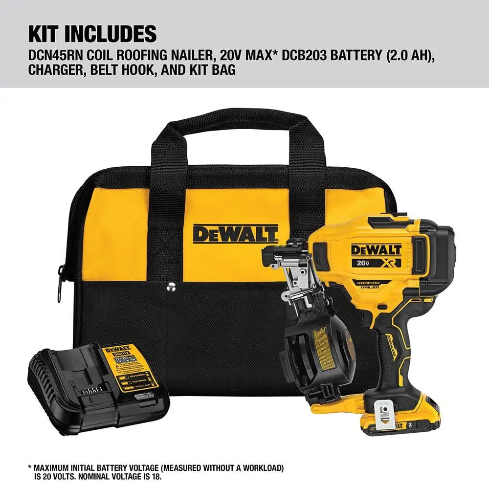 Open Box -  DEWALT 20-Volt MAX Lithium-Ion 15-Degree Cordless Roofing Nailer Kit - Secondipity