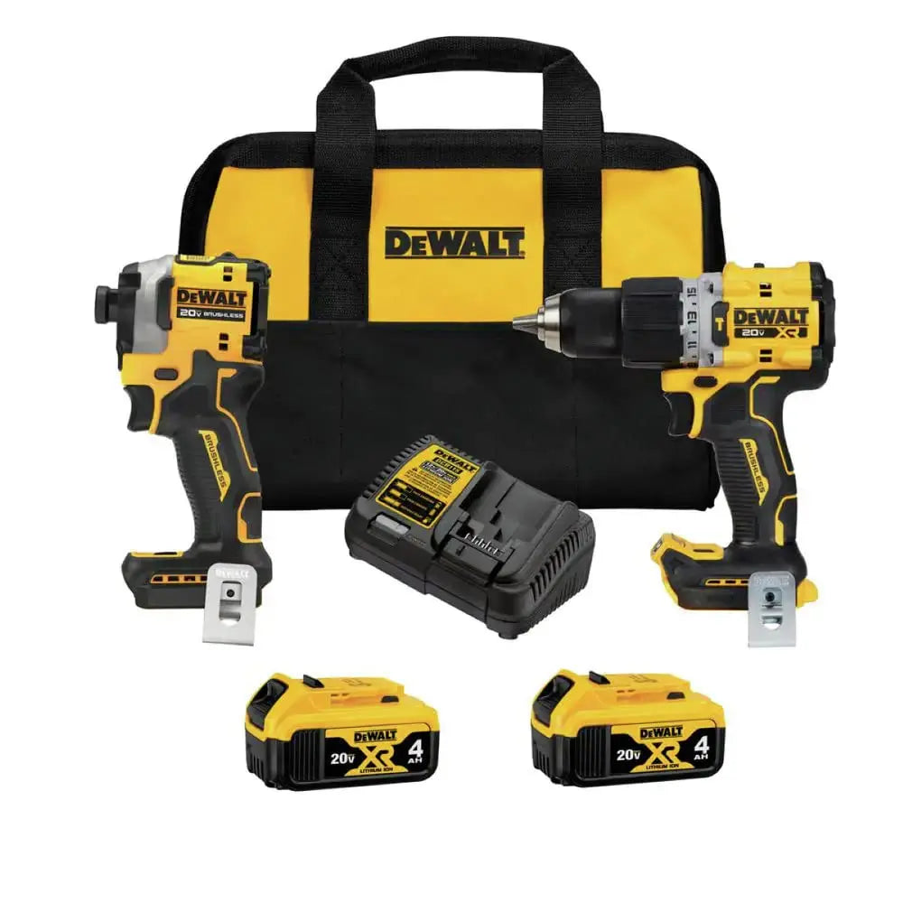 Open Box - DEWALT 20-Volt MAX XR Hammer Drill and ATOMIC Impact Driver Combo Kit (2-Tool) with Two 4 Ah Batteries, Charger and Bag DEWALT