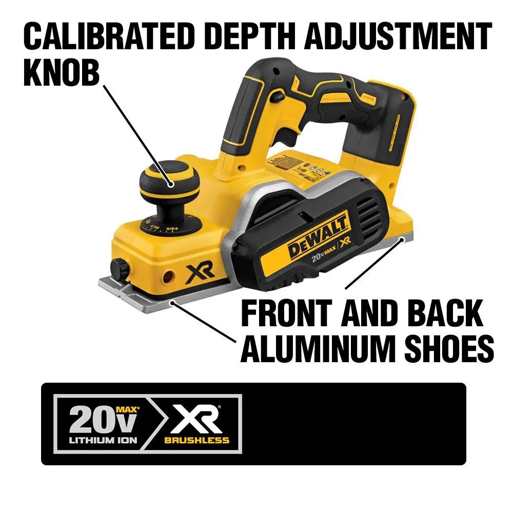 Open Box -  DEWALT 20-Volt MAX XR Lithium-Ion Cordless Brushless 3-1/4in. Planer (Tool-Only) DEWALTBullseye Deals