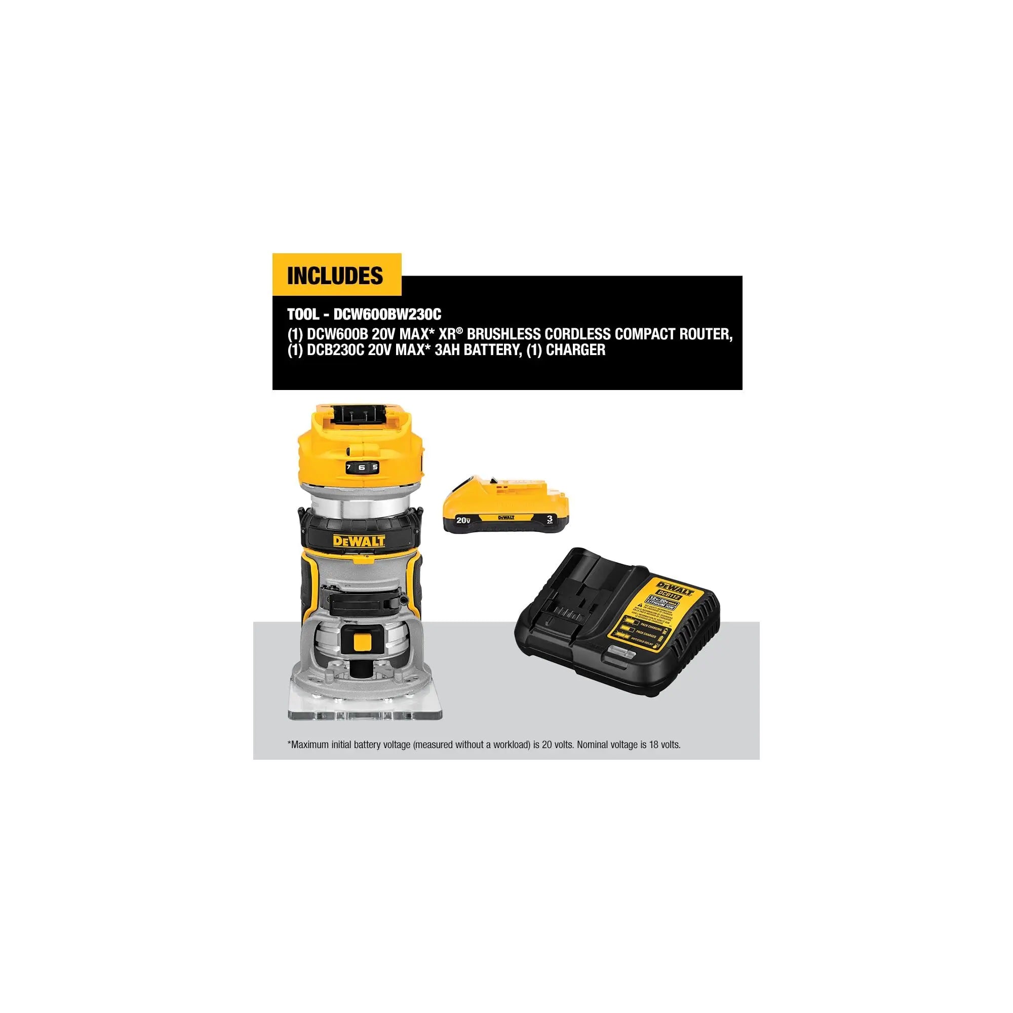 Open Box -  DEWALT 20-Volt MAX XR Lithium-Ion Cordless Brushless Router (Tool-Only) DewaltBullseye Deals