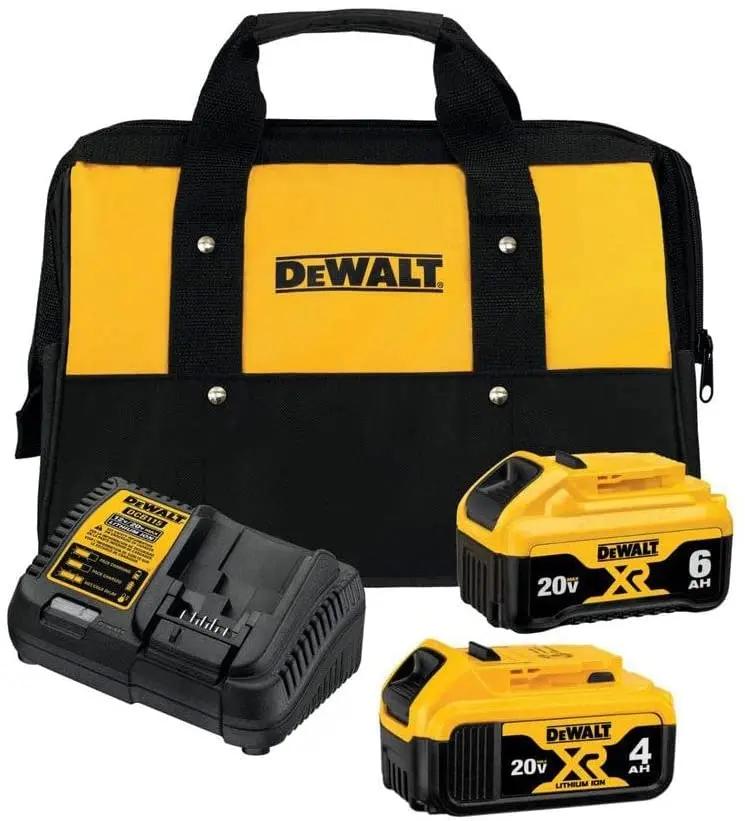 Open Box -  DEWALT 20-Volt MAX XR Lithium-Ion Starter Kit with (1) 6.0Ah Battery, (1) 4.0Ah Battery, Charger and Kit Bag DEWALTBullseye Deals