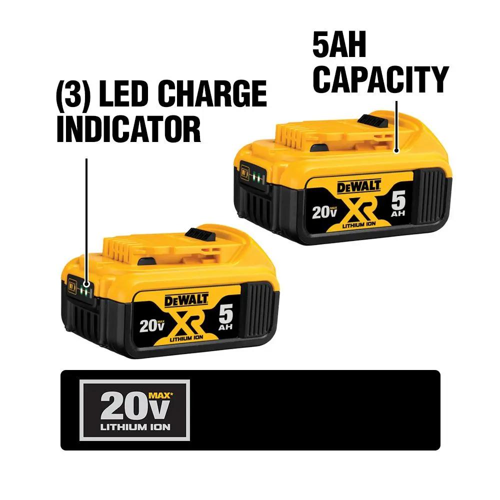 Open Box -  DEWALT 20-Volt MAX XR Lithium-ion Premium Battery Pack 5.0Ah (2-Pack) DEWALTBullseye Deals