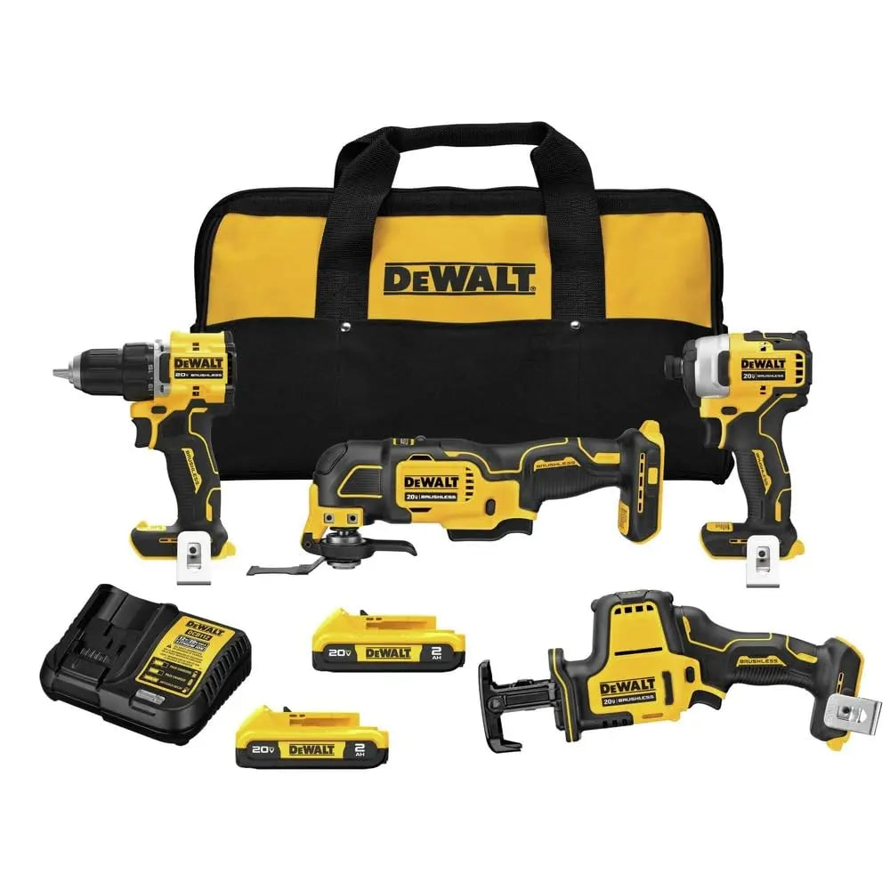 Open Box -  DEWALT 20V MAX ATOMIC Lithium-Ion Cordless Brushless Combo Kit (4-Tool) DEWALTBullseye Deals