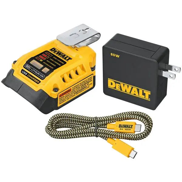 Open Box -  DEWALT 20V MAX DCB094 20 V Lithium-Ion USB Charging Kit 3 pc DEWALTBullseye Deals