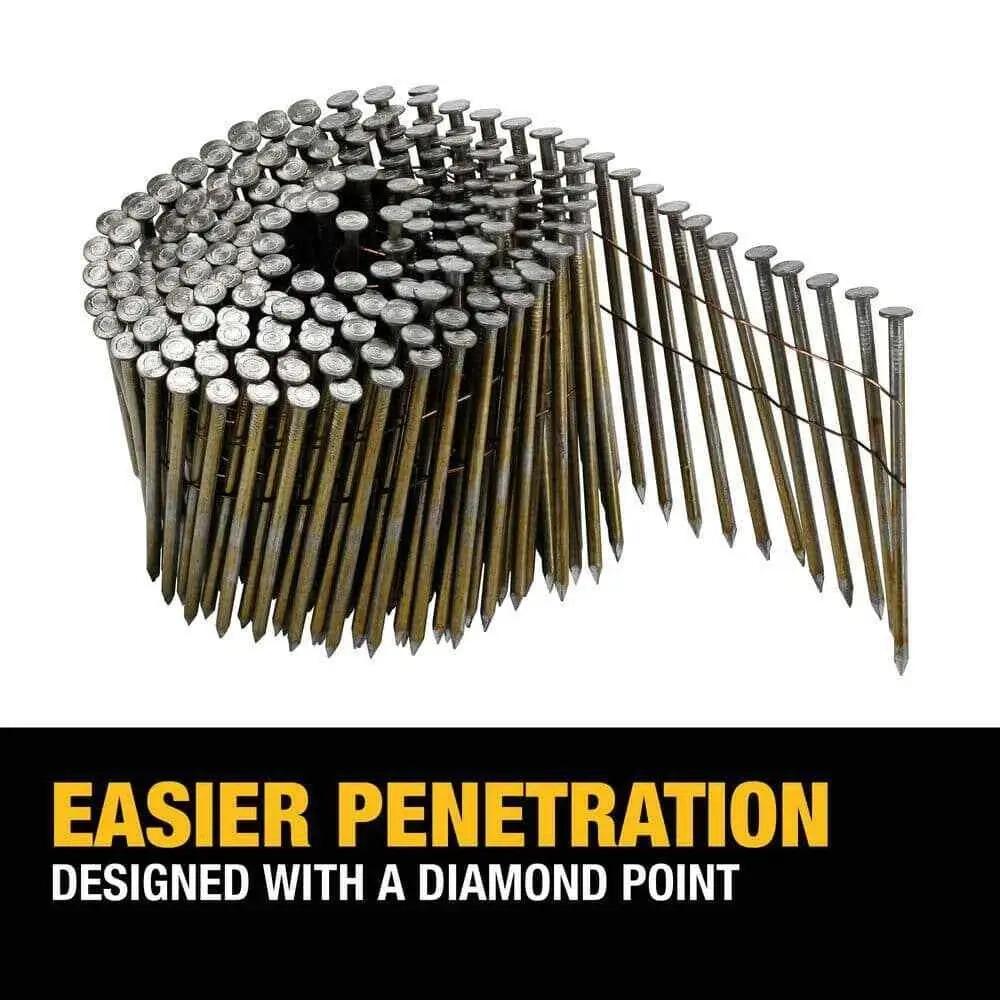 Open Box -  DEWALT 3 in. x 0.120 in. Metal Coil Nails 2700 per Box DeWaltBullseye Deals