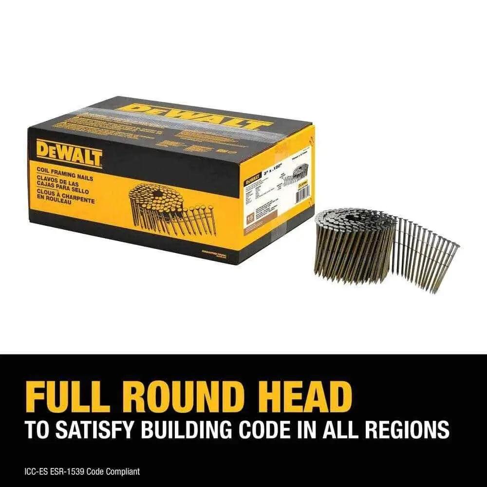 Open Box -  DEWALT 3 in. x 0.120 in. Metal Coil Nails 2700 per Box DeWaltBullseye Deals