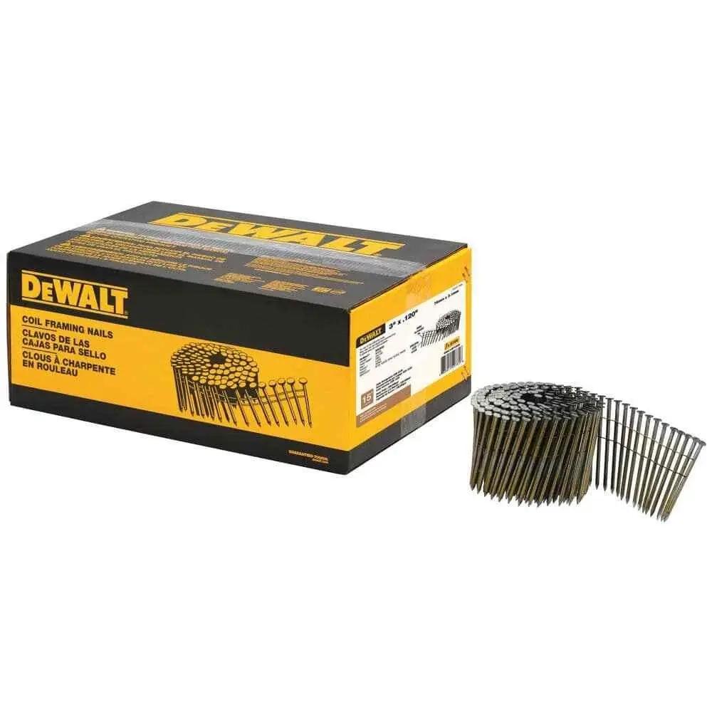 Open Box -  DEWALT 3 in. x 0.120 in. Metal Coil Nails 2700 per Box DeWaltBullseye Deals