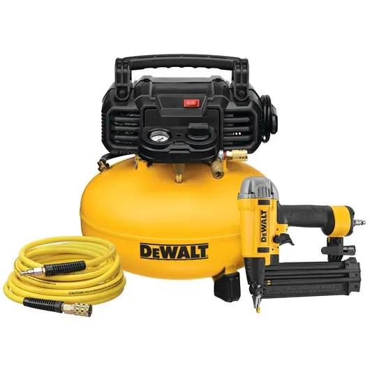 Open Box -  DEWALT 6 Gal. 18-Gauge Brad Nailer Pancake Electric Air Compressor Kit (1-Tool) DEWALTBullseye Deals