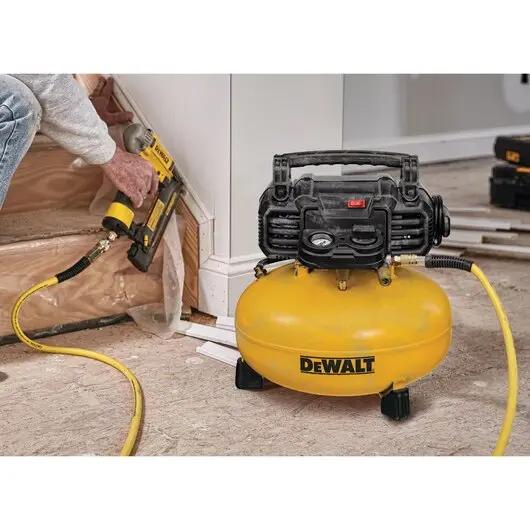 Open Box -  DEWALT 6 Gal. 18-Gauge Brad Nailer Pancake Electric Air Compressor Kit (1-Tool) DEWALTBullseye Deals