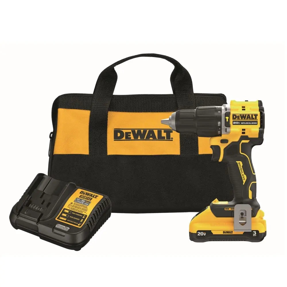 Open Box -  DEWALT ATOMIC 20-Volt Lithium-Ion Cordless 1/2 in. Compact Hammer Drill with 3.0Ah Battery, Charger and Bag DEWALTBullseye Deals