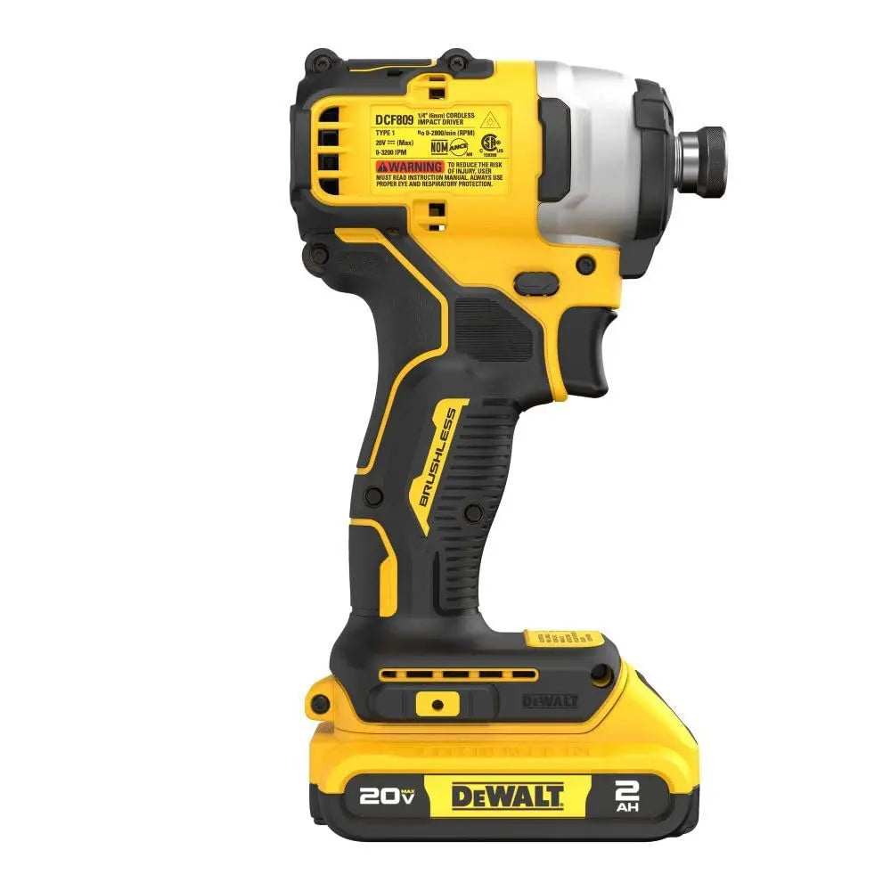 Open Box -  DEWALT ATOMIC 20V Max Lithium-Ion Brushless Cordless Compact 1/4 in. Impact Driver Kit with 2.0Ah Battery, Charger and Bag DEWALTBullseye Deals