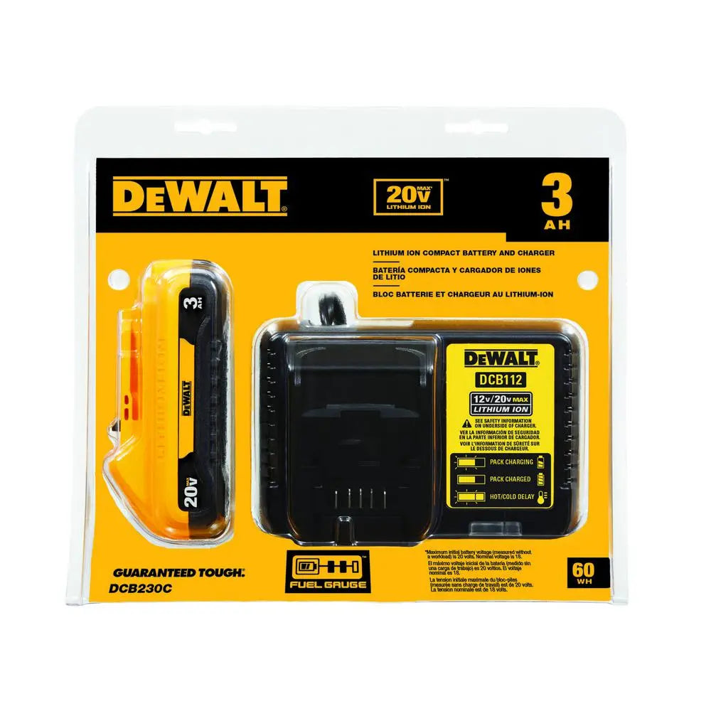 Open Box -  DEWALT DCB230C 20V Battery Pack 3.0Ah with Charger DEWALTBullseye Deals