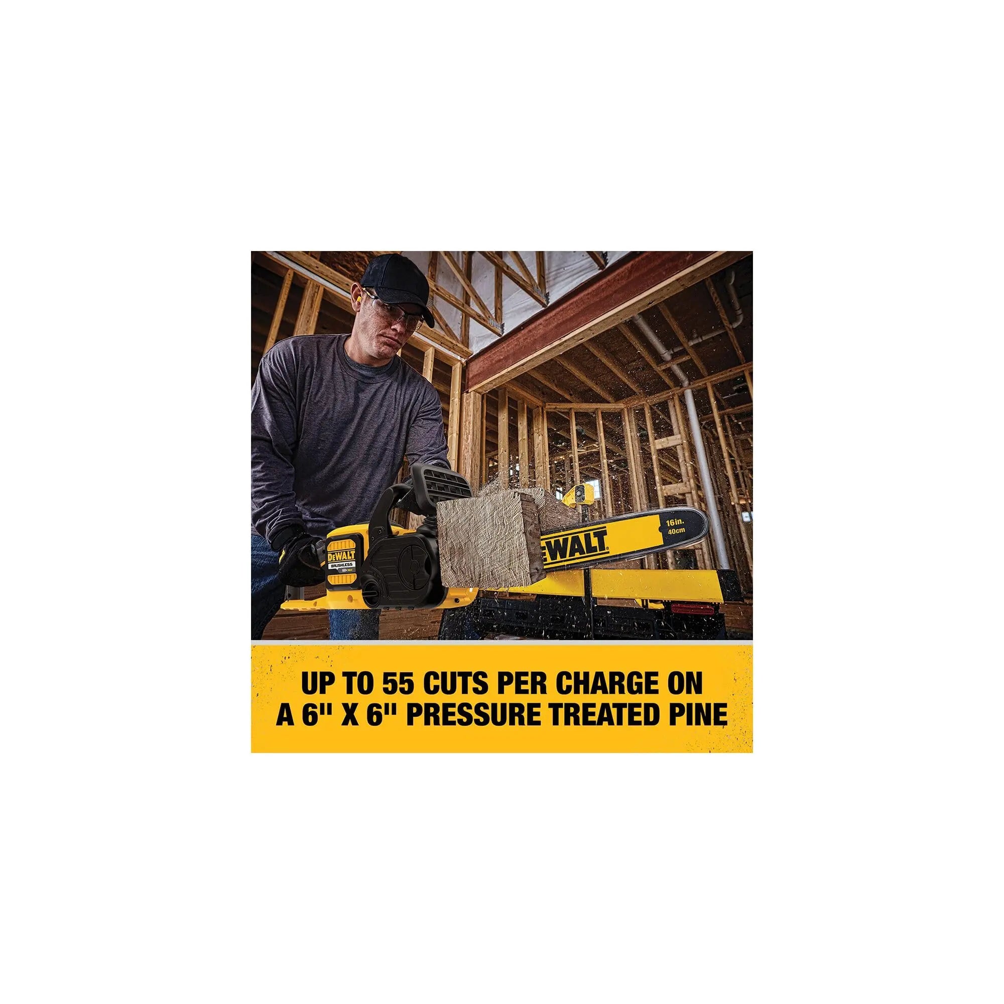 Open Box -  DEWALT DCCS670T1 60-Volt MAX Lithium-Ion Cordless FLEXVOLT 16 in. Chainsaw DEWALTBullseye Deals