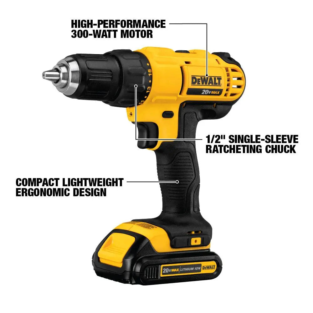 Open Box -  DEWALT DCD771C2 20-Volt Max Lithium-Ion 1/2 in. Cordless Drill/Driver Kit DEWALTBullseye Deals