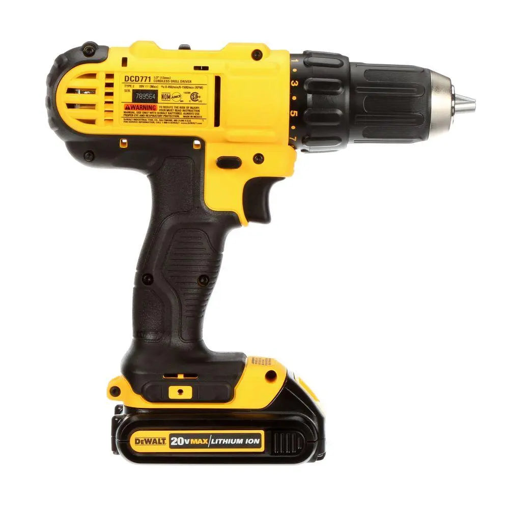 Open Box -  DEWALT DCD771C2 20-Volt Max Lithium-Ion 1/2 in. Cordless Drill/Driver Kit DEWALTBullseye Deals