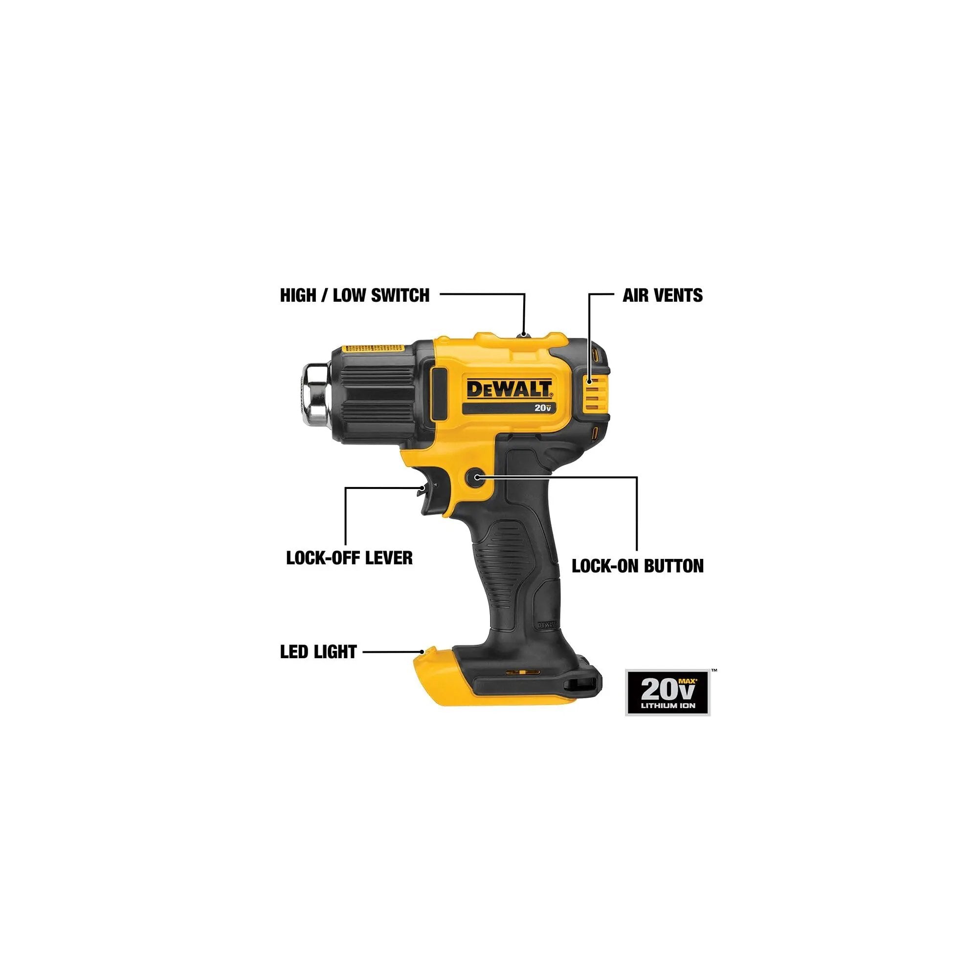 Open Box -  DEWALT DCE530B 20V MAX Heat Gun Kit DEWALTBullseye Deals