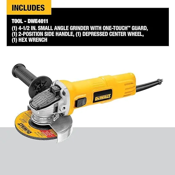 Open Box -  DEWALT DWE4011 Small Angle Grinder with One-Touch Guard, 4-1/2 -Inch DEWALTBullseye Deals