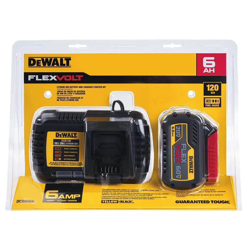 Open Box -  DEWALT FLEXVOLT 20-Volt/60-Volt MAX Lithium-Ion 6.0Ah Battery Pack with Charger DEWALTBullseye Deals