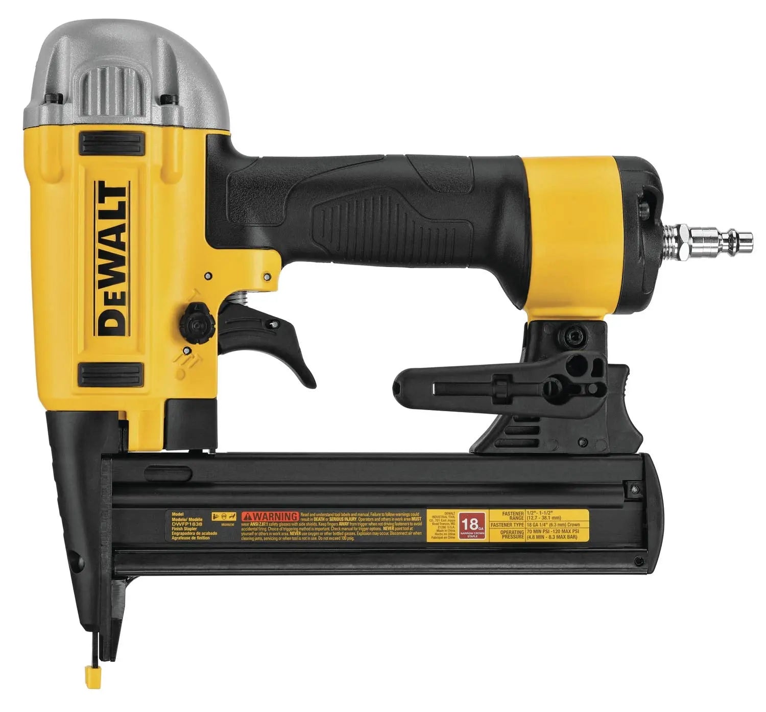Open Box - DEWALT Pneumatic 18-Gauge 1/4 in. Crown Stapler DEWALTBullseye Deals