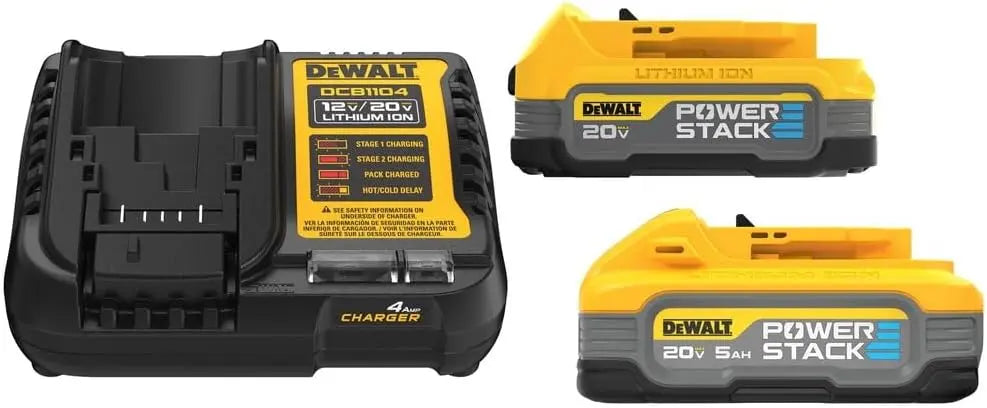 Open Box - DEWALT Powerstack 20-Volt Lithium-Ion 5.0 Ah and 1.7 Ah Batteries and Charger DEWALTBullseye Deals