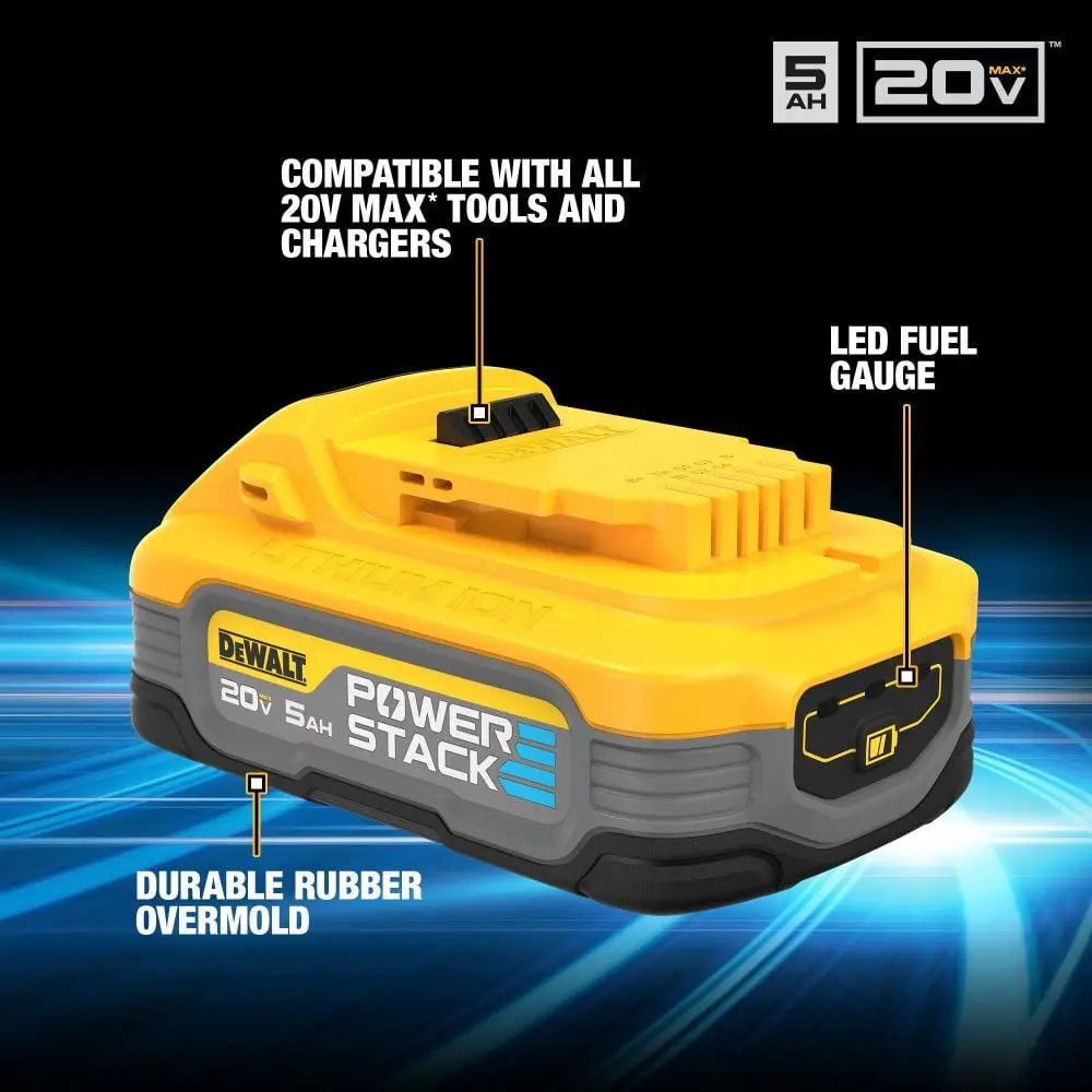 Open Box - DEWALT Powerstack 20-Volt Lithium-Ion 5.0 Ah and 1.7 Ah Batteries and Charger DEWALTBullseye Deals