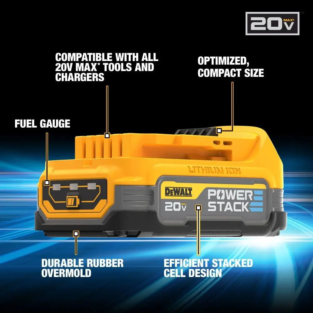 Open Box - DEWALT Powerstack 20-Volt Lithium-Ion 5.0 Ah and 1.7 Ah Batteries and Charger DEWALTBullseye Deals