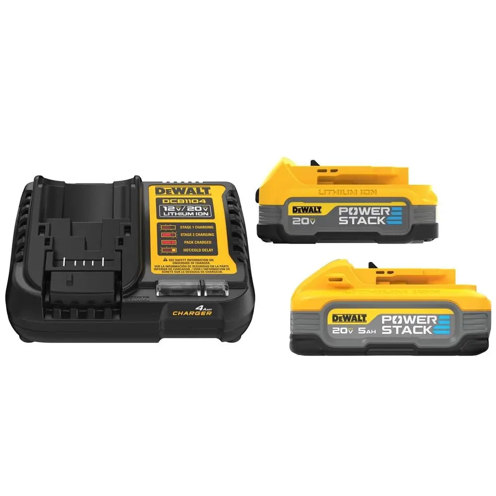 Open Box -  DEWALT Powerstack 20-Volt Lithium-Ion 5.0 Ah and 1.7 Ah Batteries and Charger DEWALTBullseye Deals