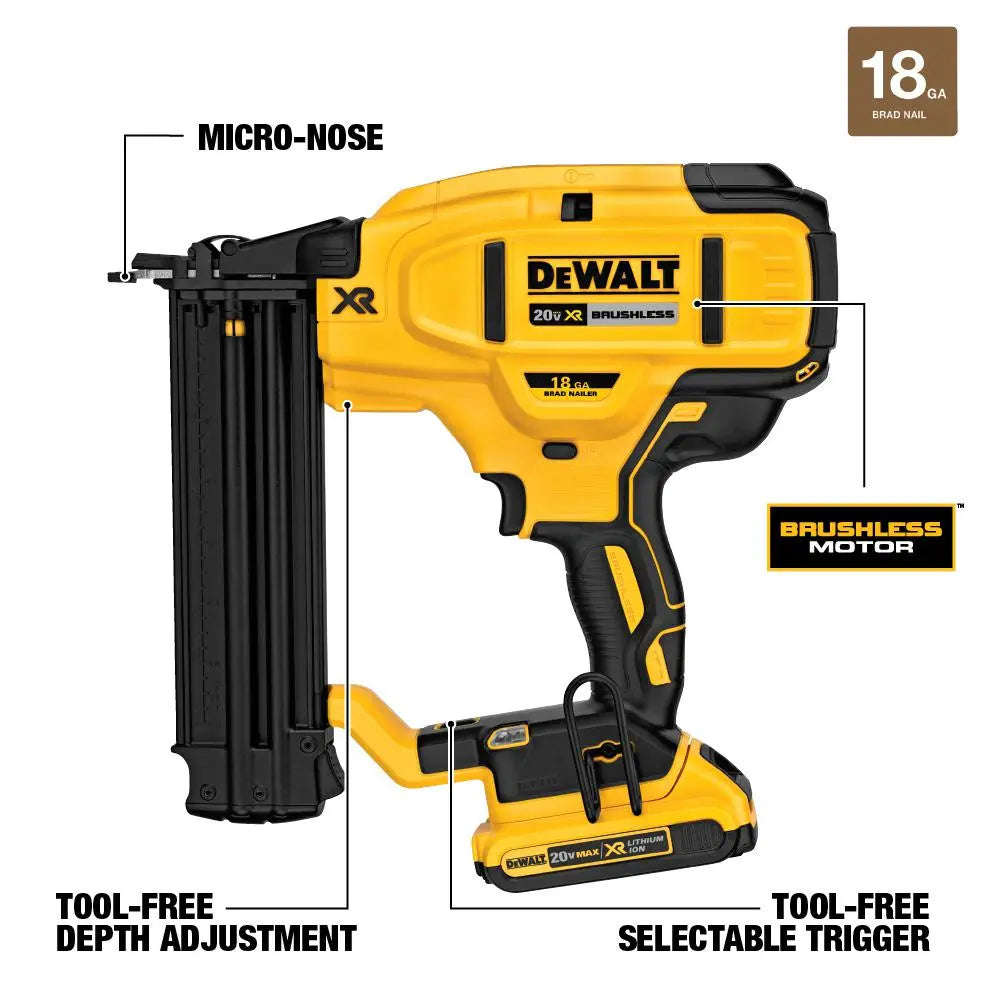Open Box -  DeWalt DCN680D1 20-Volt Max Lithium-Ion 18-Gauge Cordless Brad Nailer Kit DEWALTBullseye Deals