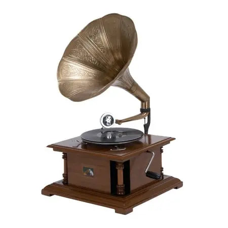 Open Box -  DecMode 28 H  18 W Wood Vintage Gramophone  Copper  1 - Piece - Secondipity