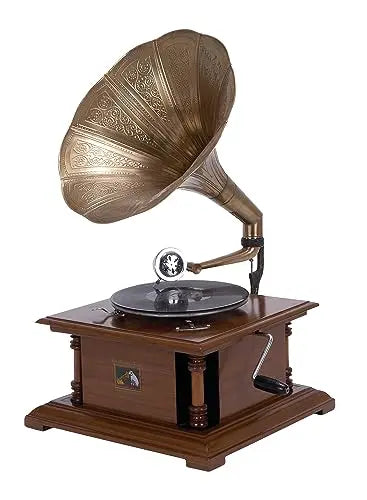 Open Box -  DecMode 28 H  18 W Wood Vintage Gramophone  Copper  1 - Piece DecModeBullseye Deals