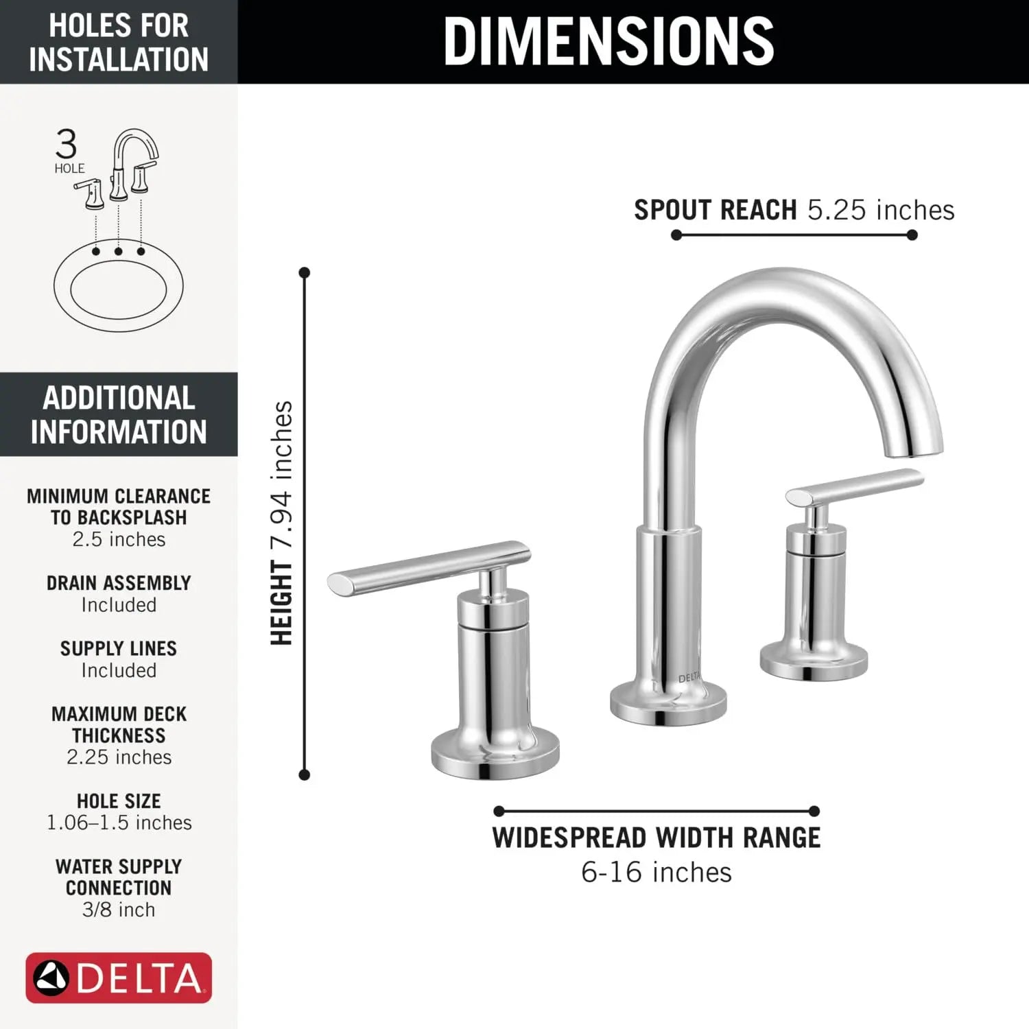 Open Box - Delta 35442-BLMPU-DST - Bathroom Sink Faucets Faucet DeltaBullseye Deals