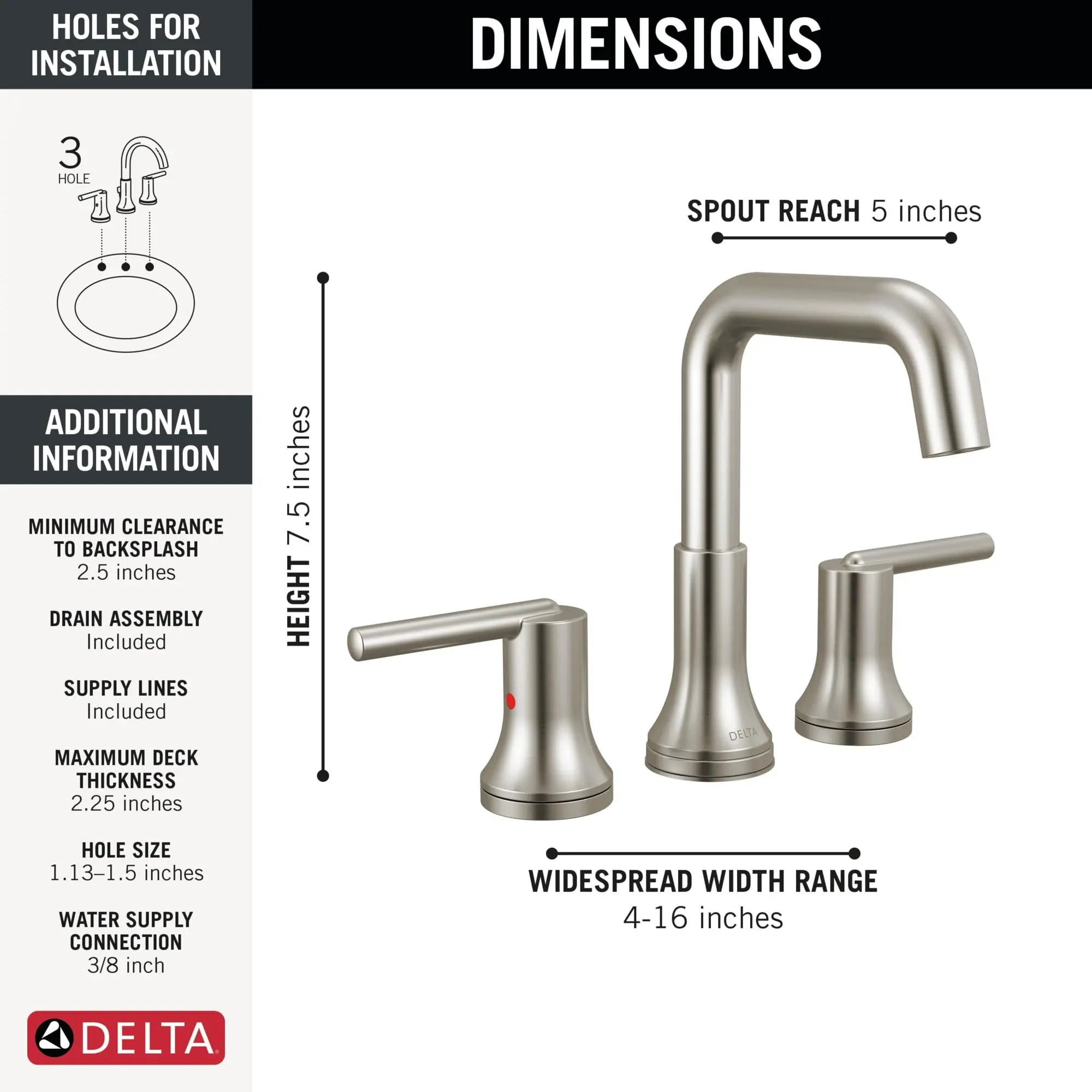 Open Box - Delta 3554-SSMPU-DST - Bathroom Sink Faucets Faucet DeltaBullseye Deals