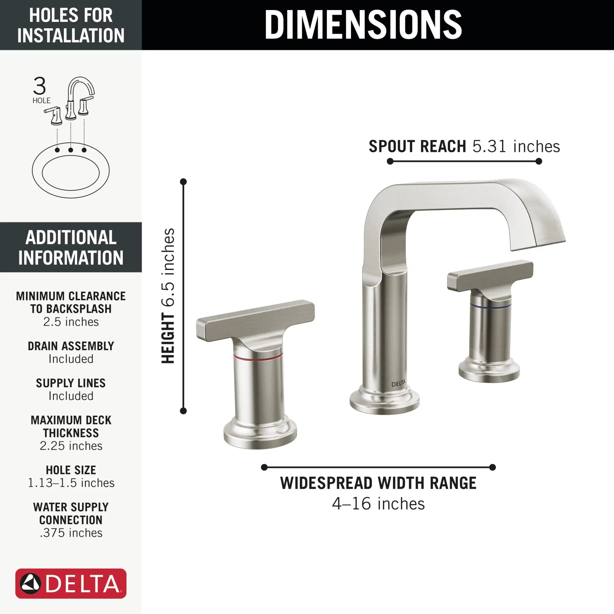 Open Box - Delta 35587-SS-PR-DST - Bathroom Sink Faucets Faucet DeltaBullseye Deals