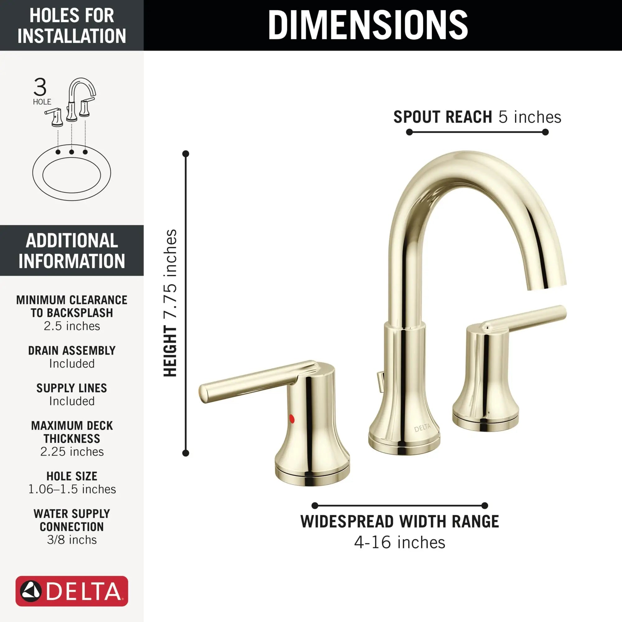 Open Box - Delta 3559-PNMPU-DST - Bathroom Sink Faucets Faucet DeltaBullseye Deals