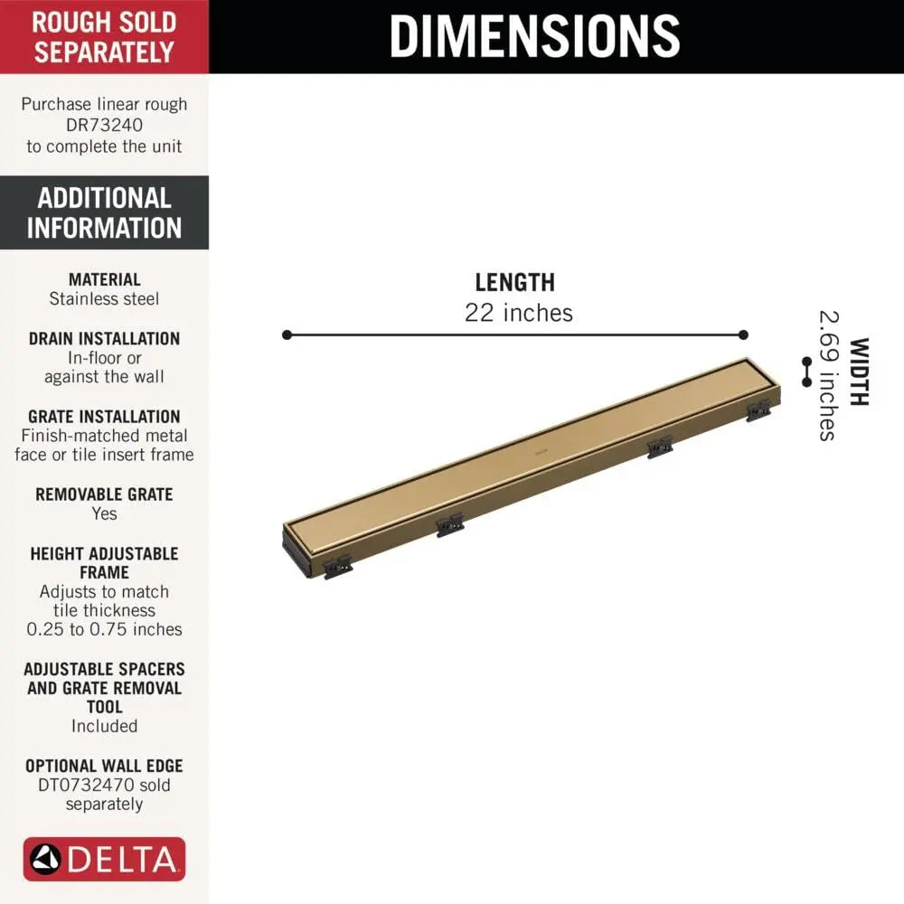 Open Box - Delta DT0732413-CZ - Shower Drain Parts Bath and Shower Parts DeltaBullseye Deals