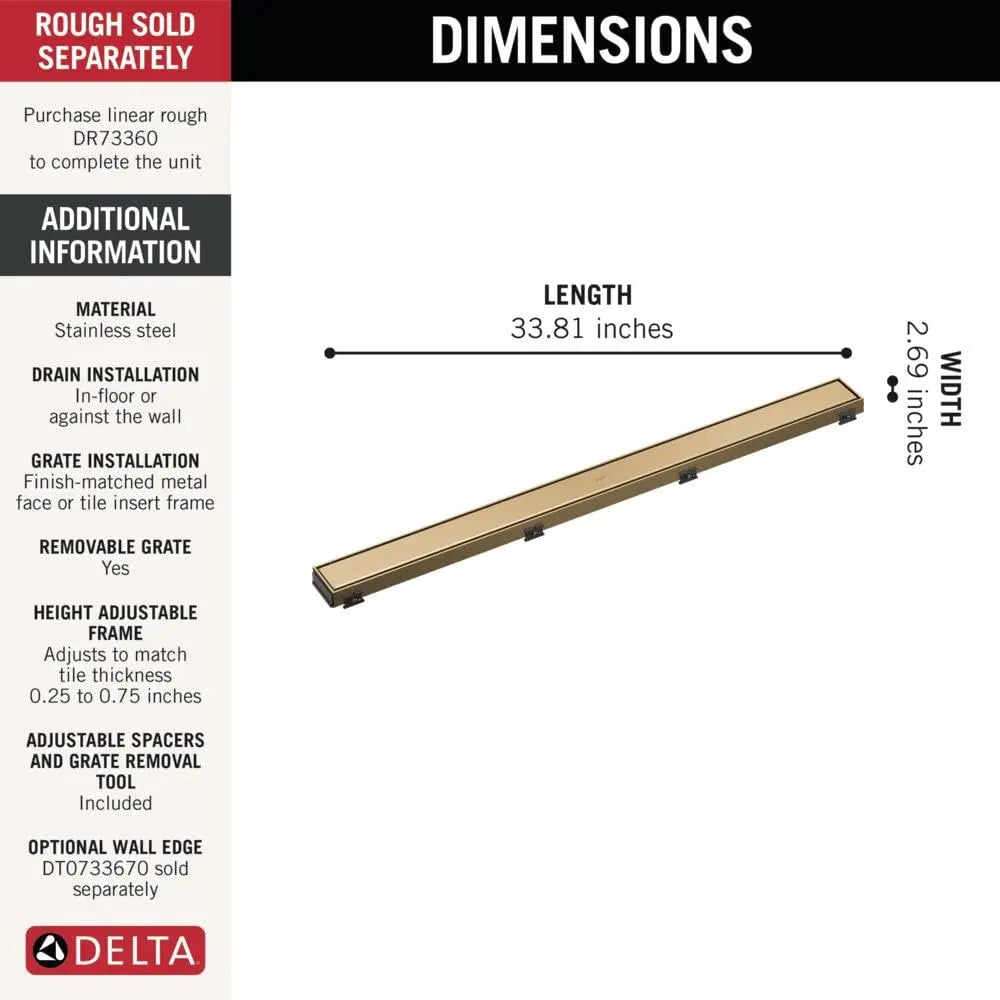 Open Box - Delta DT0733613-CZ - Shower Drain Parts Bath and Shower Parts DeltaBullseye Deals